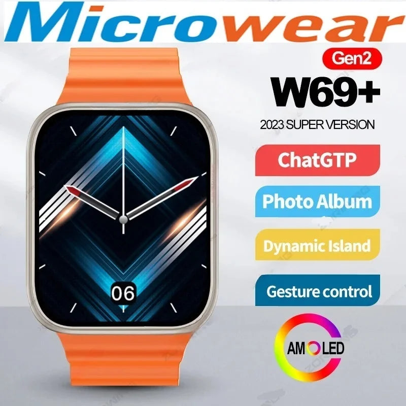 Smartwatch Ultra W69+ AMOLED 2GB ROM ChatGPT NFC