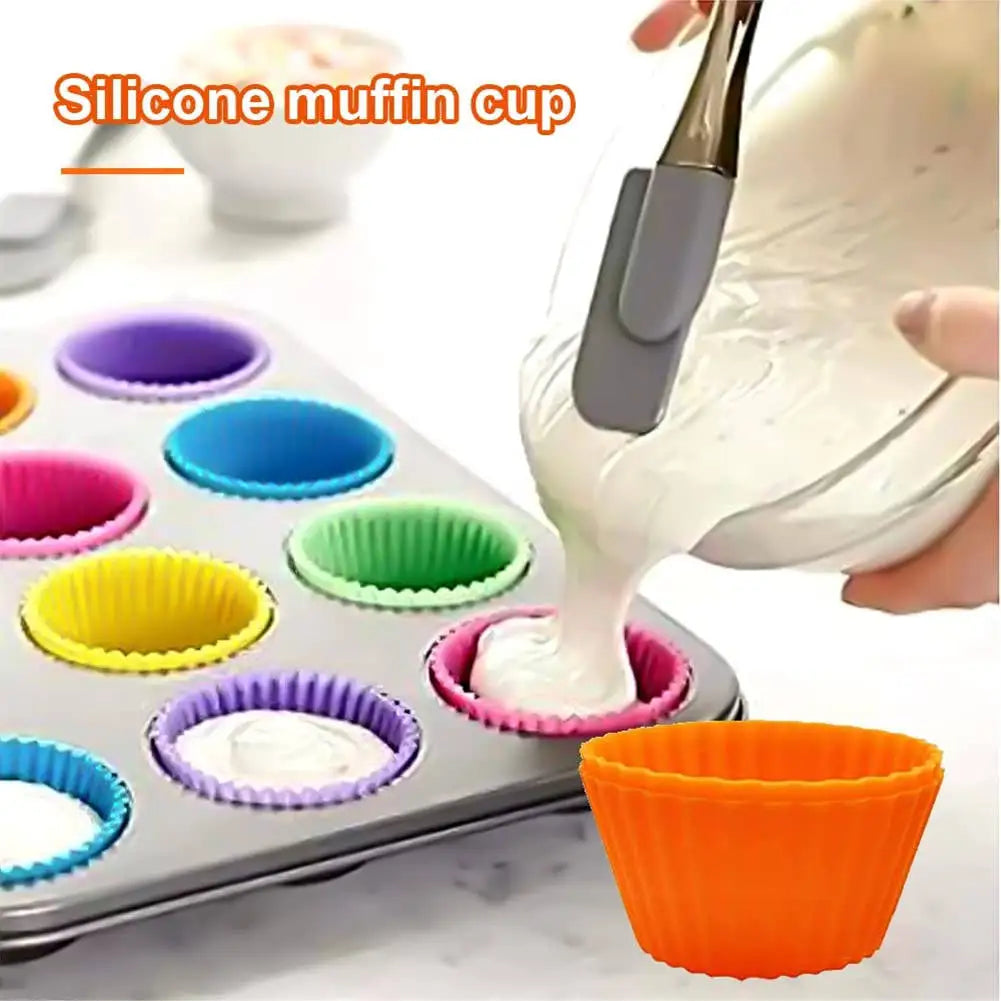12 PCS/ Conjunto de molde de silicone Redonda de Decoração, Muffin, Cupcake !